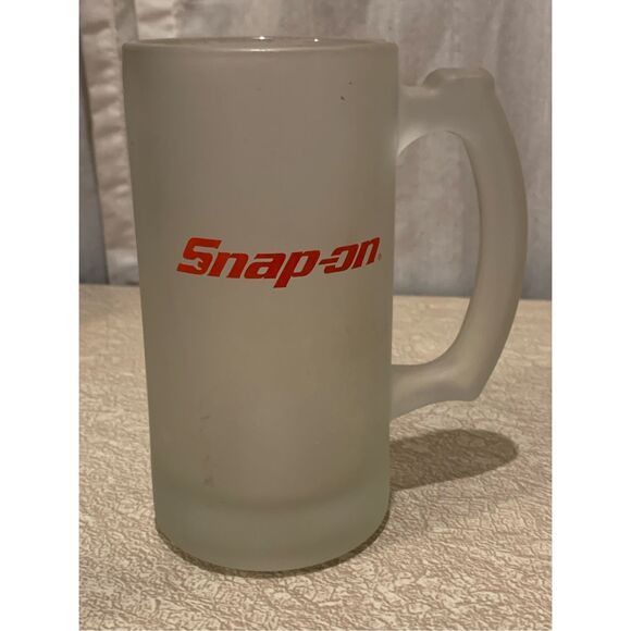 Snap-On Beer Glass Mug-Frosted Cup 5.5" Bar Tool Stein Mechanic Gift EUC - Picture 1 of 5